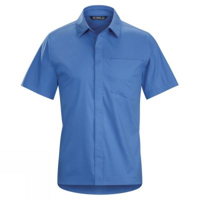 Camisa Arc'teryx A2B Manga Corta Hombre Azules - Chile VKP369801